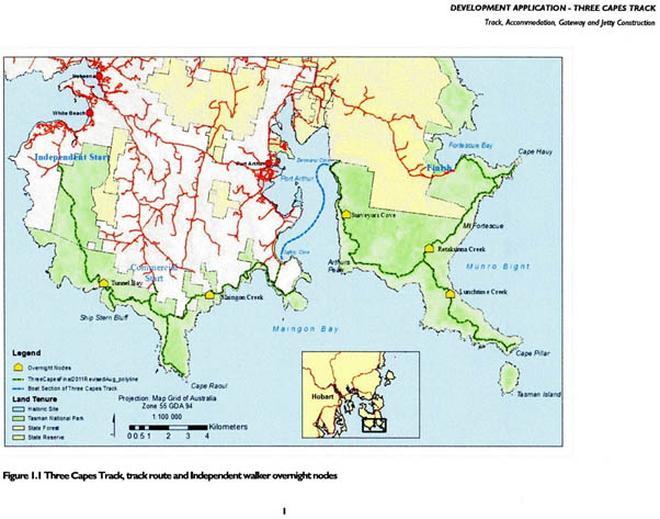 Three Capes Walk Map Three Capes Walk - Eaglehawk Neck